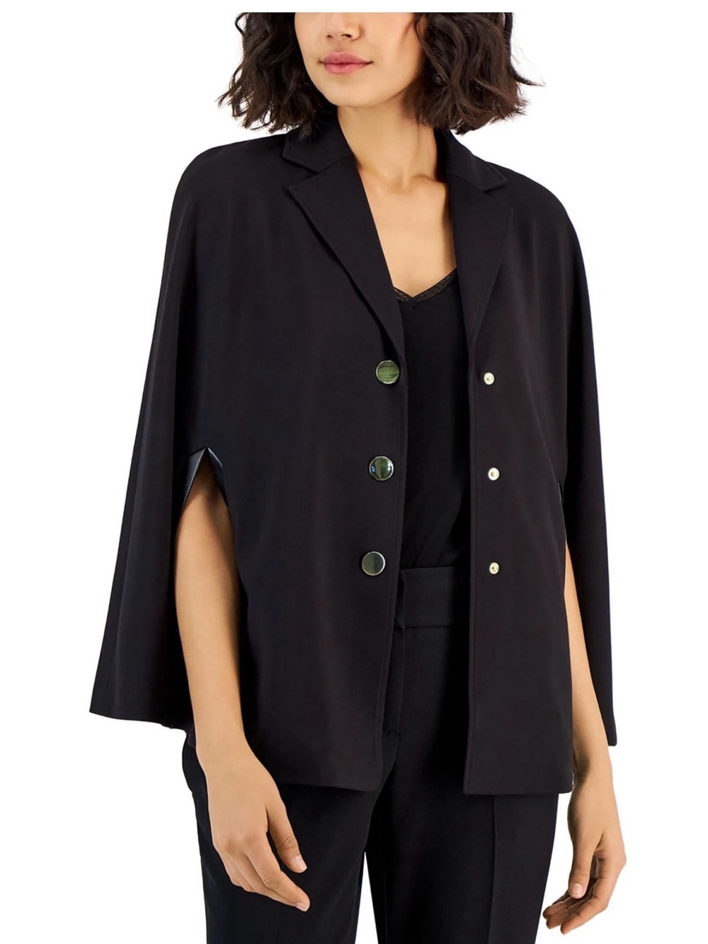 Anne Klein Black Cape Blazer Jacket Sz XS (fits up to M)